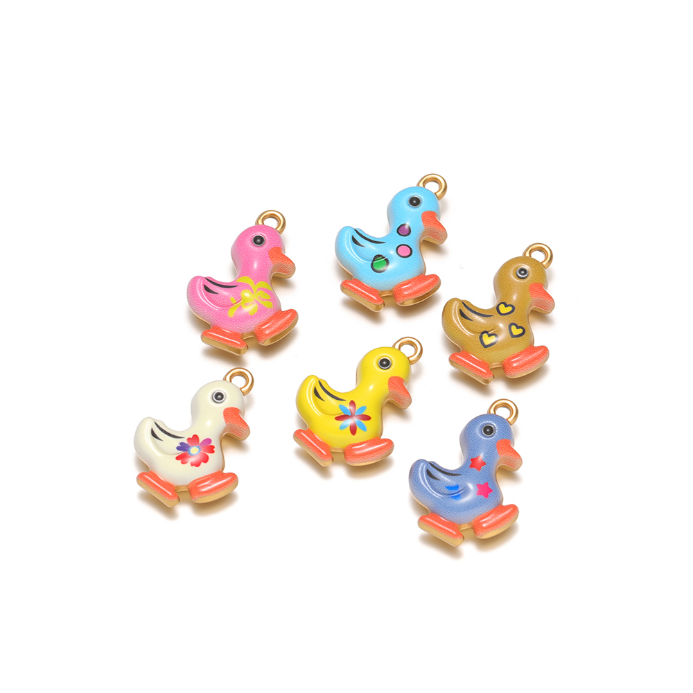 Jewelry Making For Kids - Набор из 4 разноцветных эмалированных подвесок-утят