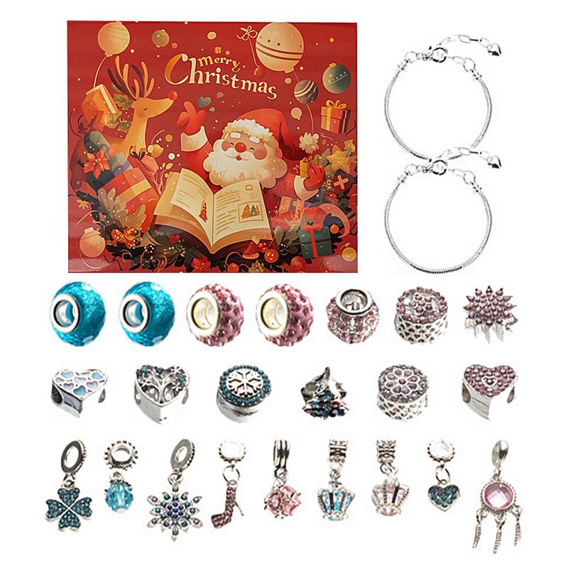 Jewelry Making Advent Calendar - 24-дневные рождественские украшения, Адвент-календарь, детские браслеты,