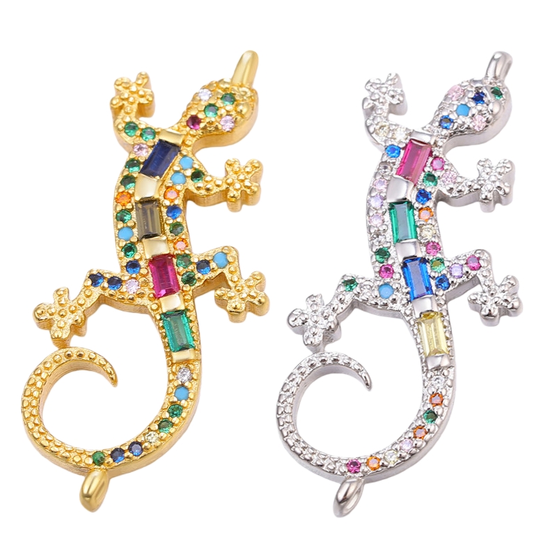 Jewelry Making Loops - Декоративные подвески-коннекторы Juya с цветными цирконами,