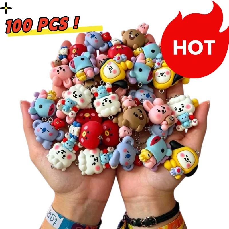 Jewelry Making Factory - 7 шт. смоляных мультяшных шармов BT21