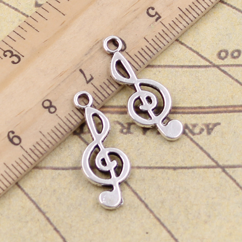 Jewelry Making Notes - 40 шт. Подвески музыкальная нотка 26x10