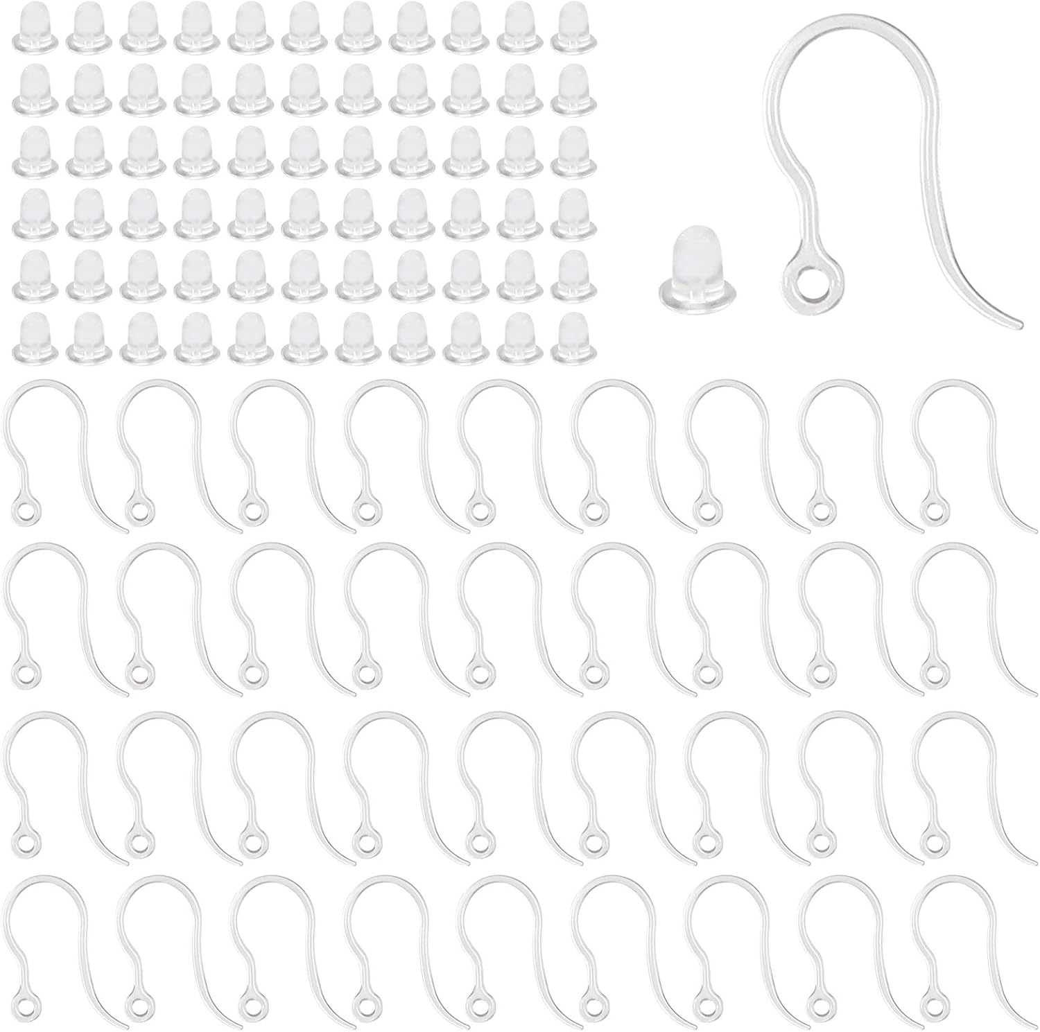 Jewelry Making Factory - 40 шт. прозрачные пластиковые крючки для