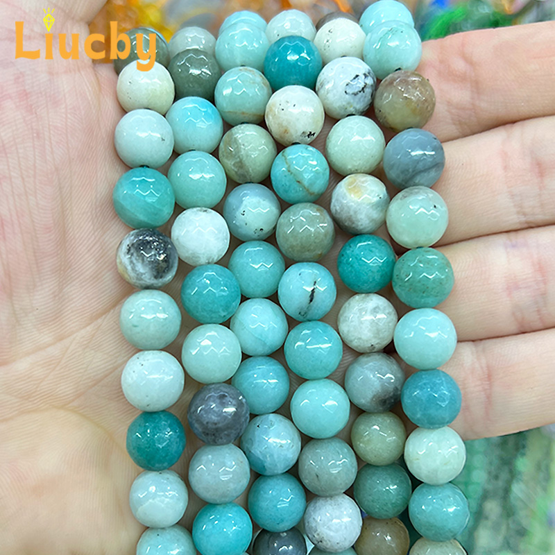 Jewelry Making Amazon - Натуральный камень граненые амазокарские футбольные бусины